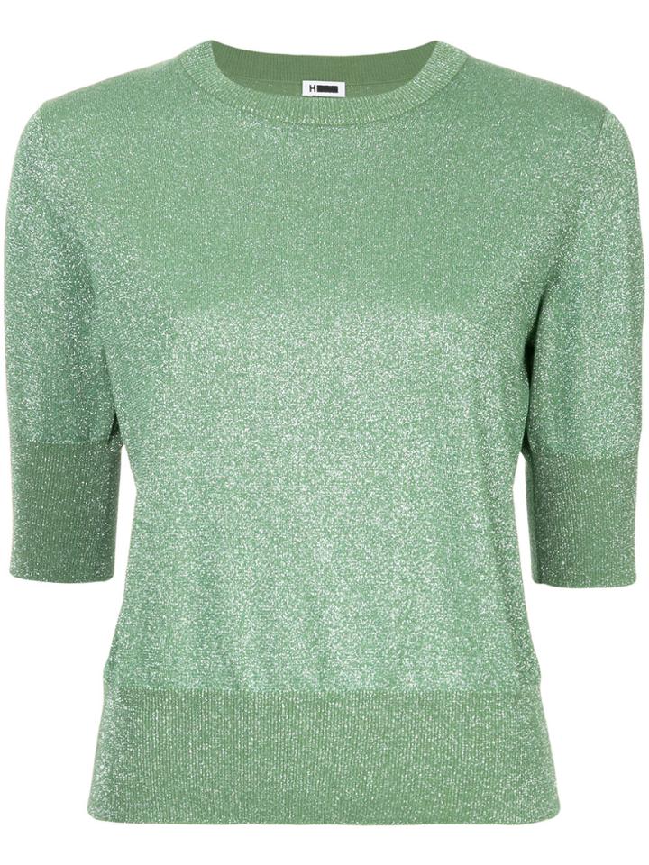 H Beauty & Youth Three-quarter Sleeves Knitted Blouse - Green