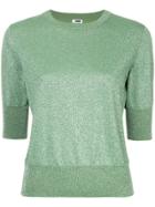 H Beauty & Youth Three-quarter Sleeves Knitted Blouse - Green