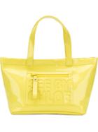 See By Chloé Logo Embossed Tote Bag - Yellow & Orange