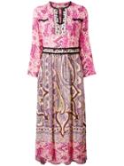 Etro Embroidered Piasley Kaftan Dress - Pink & Purple