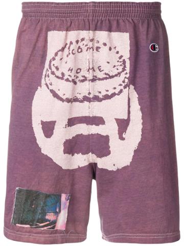 The Incorporated Printed Jersey Shorts - Pink & Purple