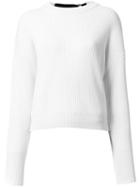 Le Ciel Bleu 'back Tape' Sweater, Women's, Size: 36, White, Wool