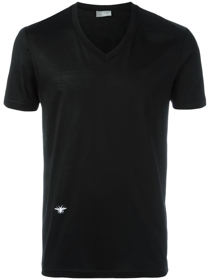 Dior Homme V-neck T-shirt, Men's, Size: Xl, Black, Cotton
