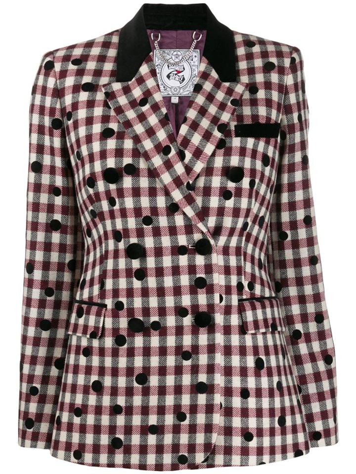 Tommy Hilfiger Check Double Breasted Blazer - Red