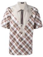 Raf Simons Checked Patchwork Shirt, Men's, Size: 46, Brown, Cotton