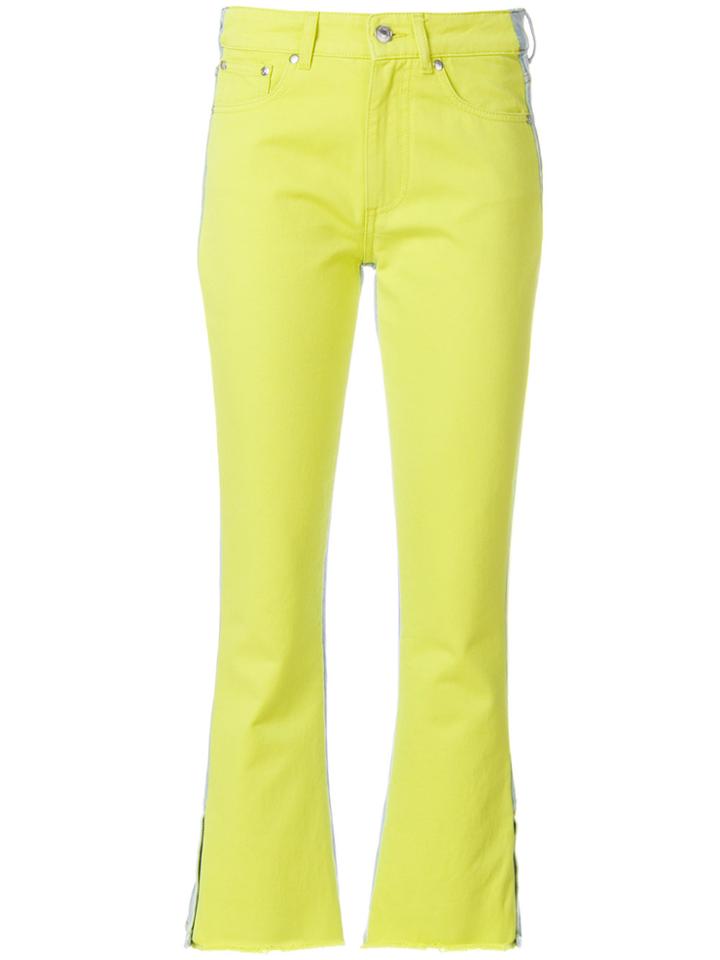 Msgm Colourblock Kick Flare Jeans - Green