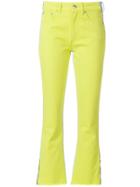 Msgm Colourblock Kick Flare Jeans - Green