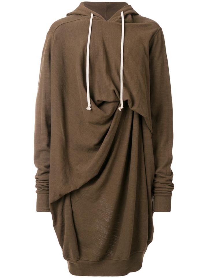 Rick Owens Drkshdw Draped Longline Hoodie - Brown