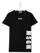 Msgm Kids All-over Logo Cotton T-shirt - Black