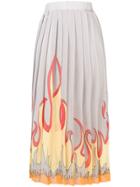 Ultràchic Flame Print Pleated Skirt - Neutrals