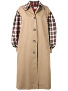 Isa Arfen Contrasting Sleeve Coat - Nude & Neutrals