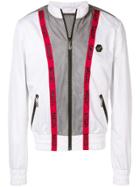 Philipp Plein Logo Tape Bomber Jacket - White