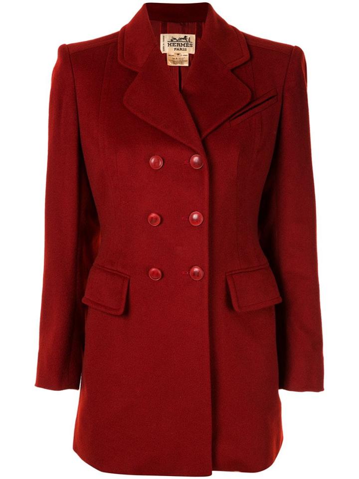 Hermès Pre-owned Double-breasted Cashmere Blazer - Red