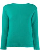Prada Boat Neck Knitted Sweater - Green