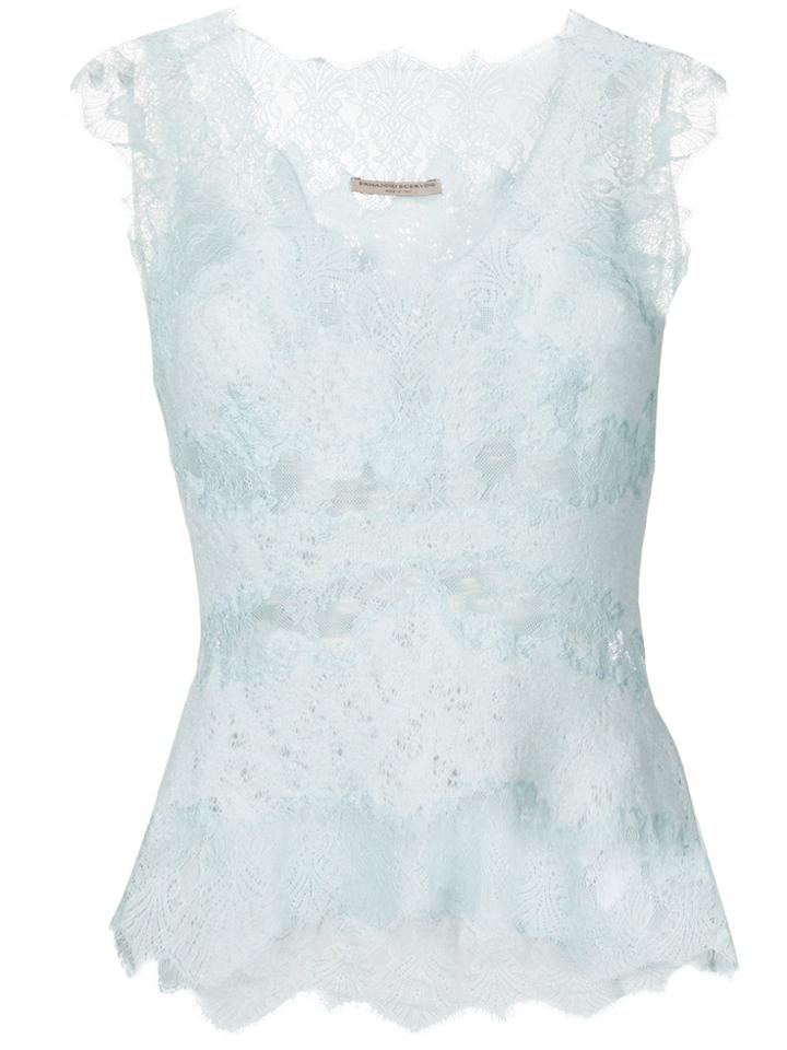 Ermanno Scervino Lace Vest Top - Blue