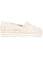 Love Moschino Logo Print Espadrilles - Nude & Neutrals