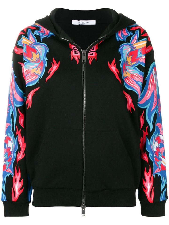 Givenchy Dragon Print Zip Hoodie - Black