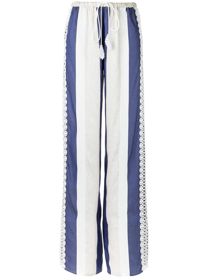 Martha Medeiros Striped Marcela Trousers - White