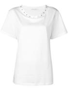 Alberta Ferretti Studded Collar T-shirt - White