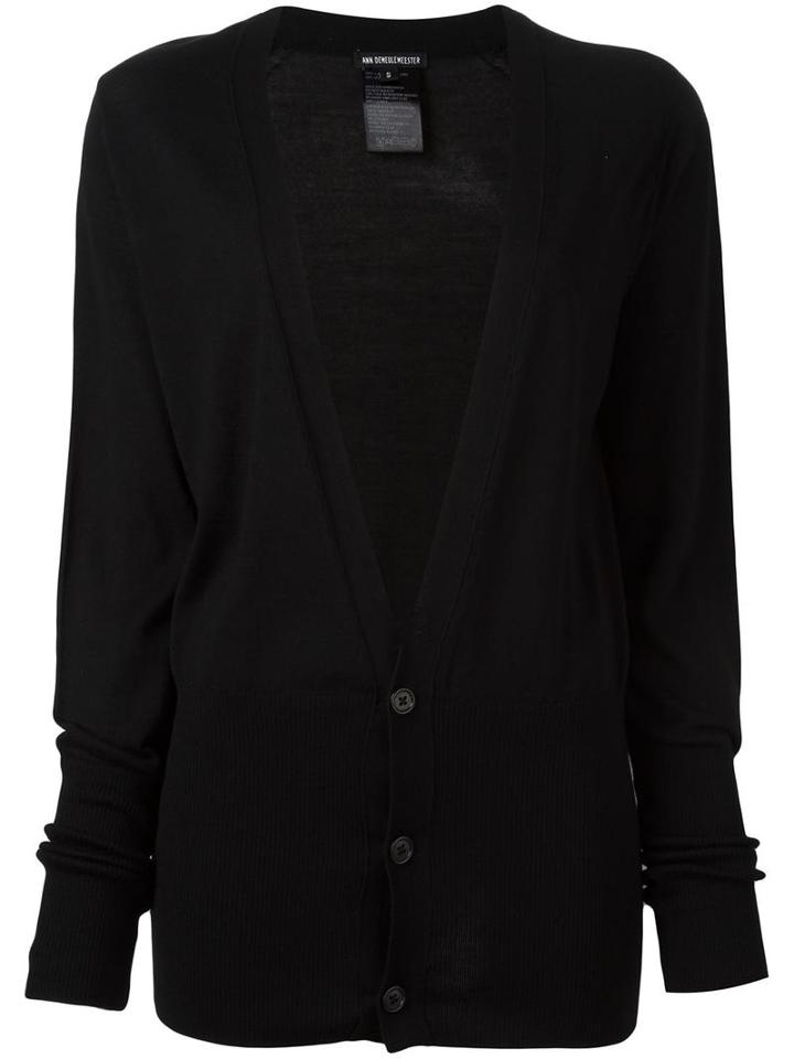 Ann Demeulemeester 'donley' Cardigan, Women's, Size: Large, Black, Wool/silk