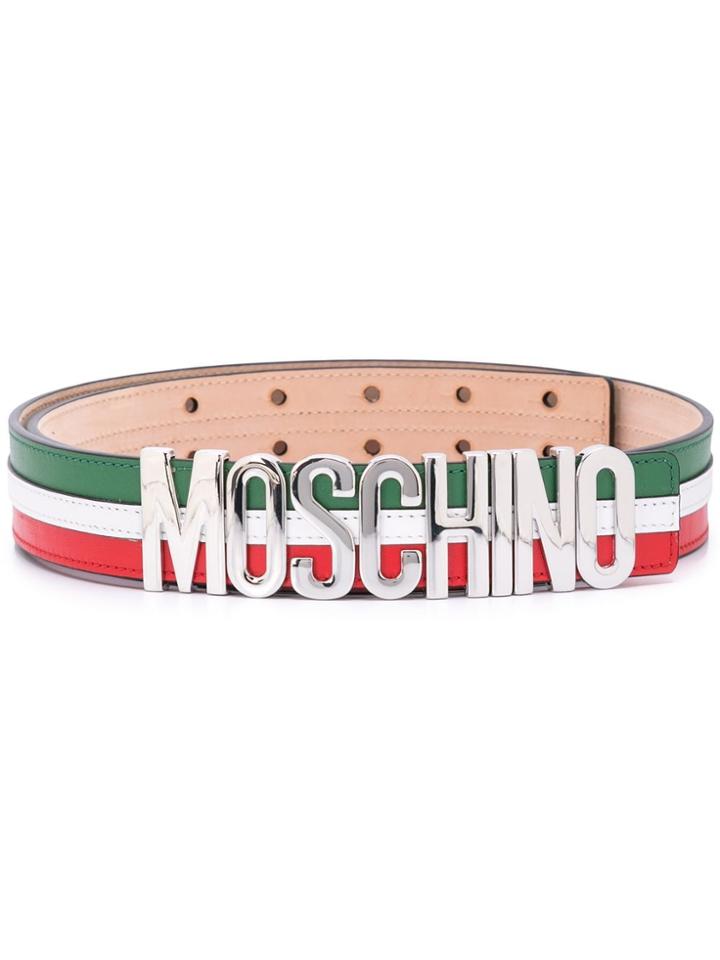 Moschino Tricolour Logo Belt - Multicolour
