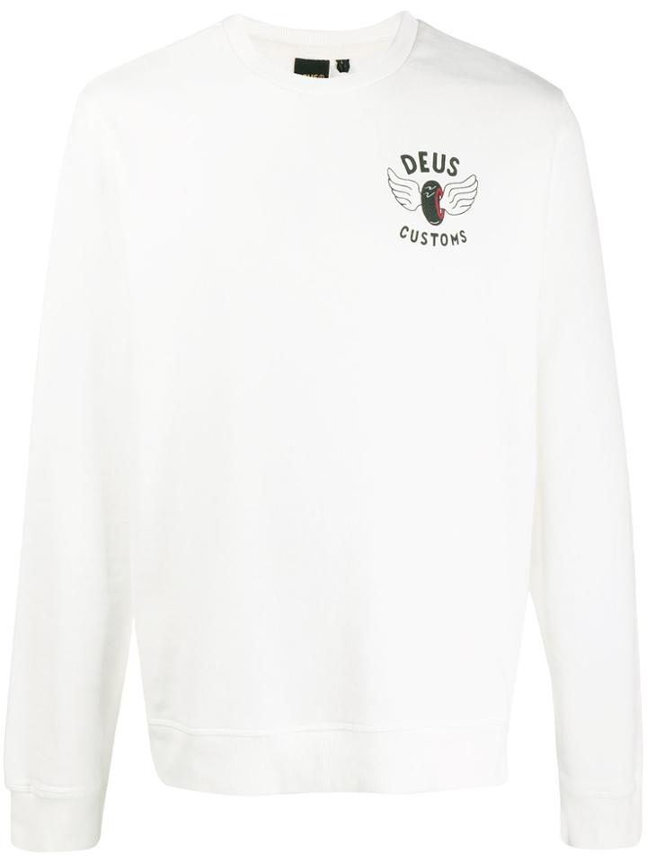 Deus Ex Machina Script Print Jumper - White