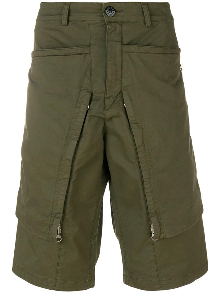 Stone Island Shadow Project Long Pocket Shorts - Green