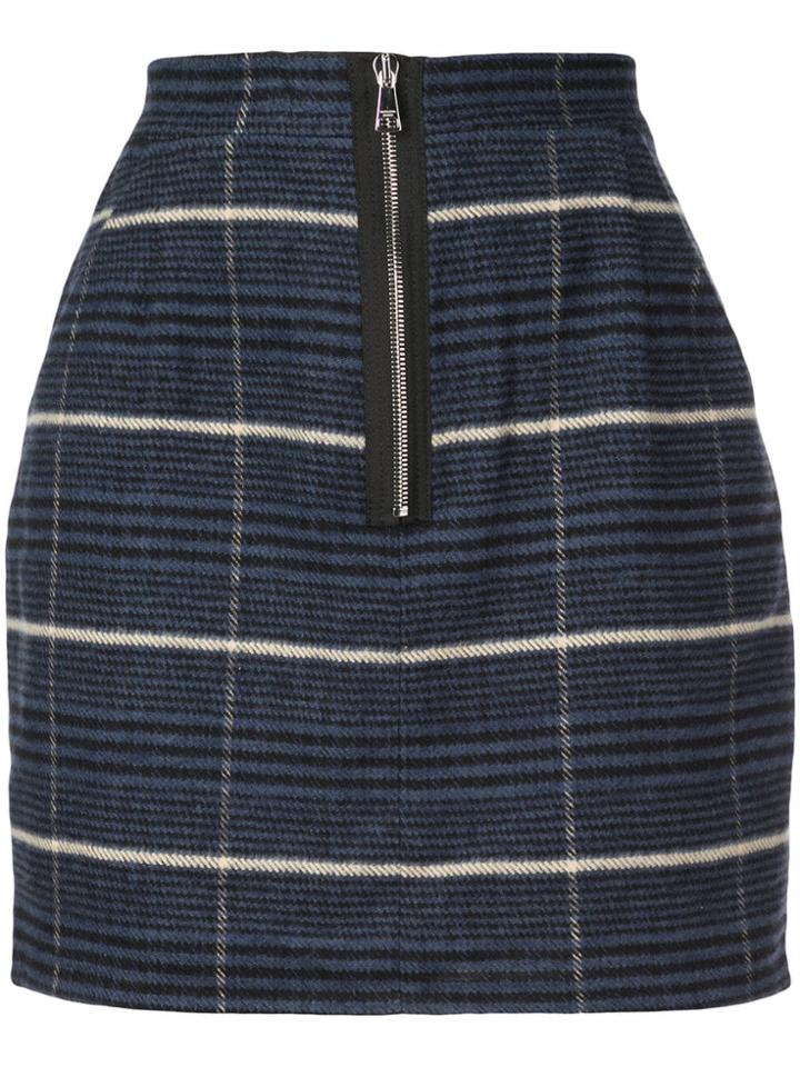 Natasha Zinko Checked Zip Mini Skirt - Blue