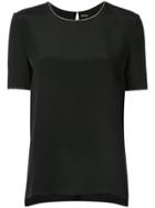 Adam Lippes Crystal Embellished Hem T-shirt - Black