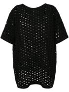 Junya Watanabe Comme Des Garçons Oversized Perforated T-shirt - Black