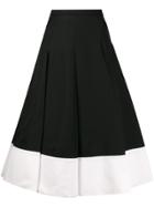 Rochas Two Tone Pleated Skirt - Black