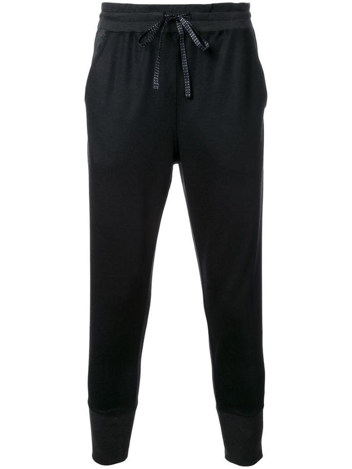Factotum Contrast Trim Joggers, Men's, Size: 48, Black, Wool