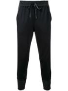 Factotum Contrast Trim Joggers, Men's, Size: 48, Black, Wool
