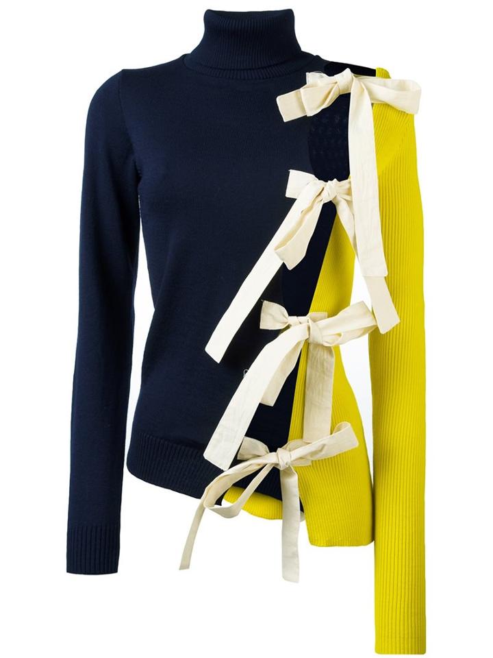 Jacquemus Bow Detail Jumper, Women's, Size: 36, Blue, Wool