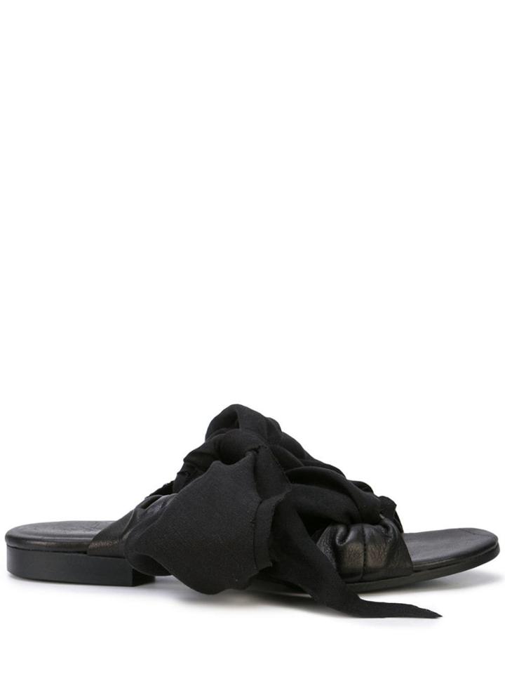 Yohji Yamamoto Bias Ribbon Sandals - Black