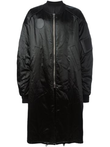 Juun.j Oversized Bomber Coat, Men's, Size: 50, Black, Polyester/rayon/cotton/leather