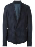 Ma+ Pinstriped Casual Blazer, Men's, Size: 56, Blue, Linen/flax