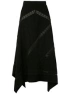 Clé Leather Asymmetrical Skirt - Black