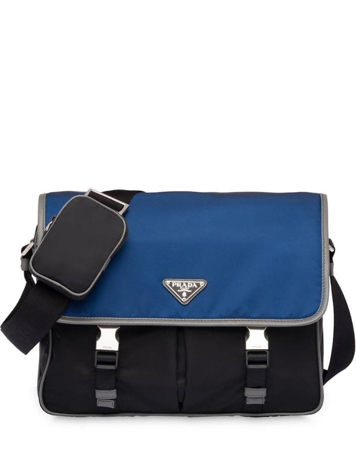 Prada Contrast Panel Messenger Bag - Black