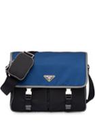 Prada Contrast Panel Messenger Bag - Black