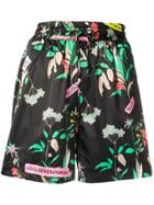 Pinko Floral Print Wide Shorts - Black
