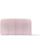 Tod's Studded Continental Wallet - Pink & Purple