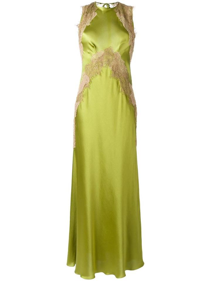 Alberta Ferretti Lace Insert Dress, Women's, Size: 38, Green, Silk/rayon/polyamide