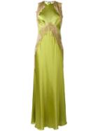 Alberta Ferretti Lace Insert Dress, Women's, Size: 38, Green, Silk/rayon/polyamide