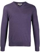 Canali Long-sleeve Fitted Sweater - Purple