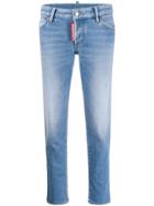Dsquared2 Low-rise Logo Tag Cropped Jeans - Blue
