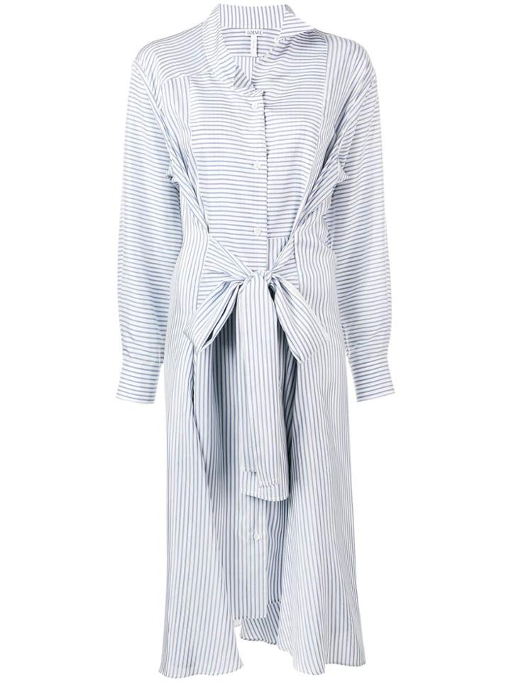 Loewe Striped Maxi Shirt Dress - Blue