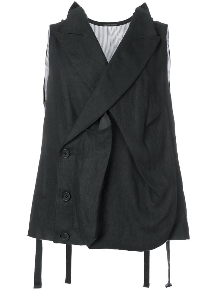 Yohji Yamamoto Wrap Waistcoat - Black