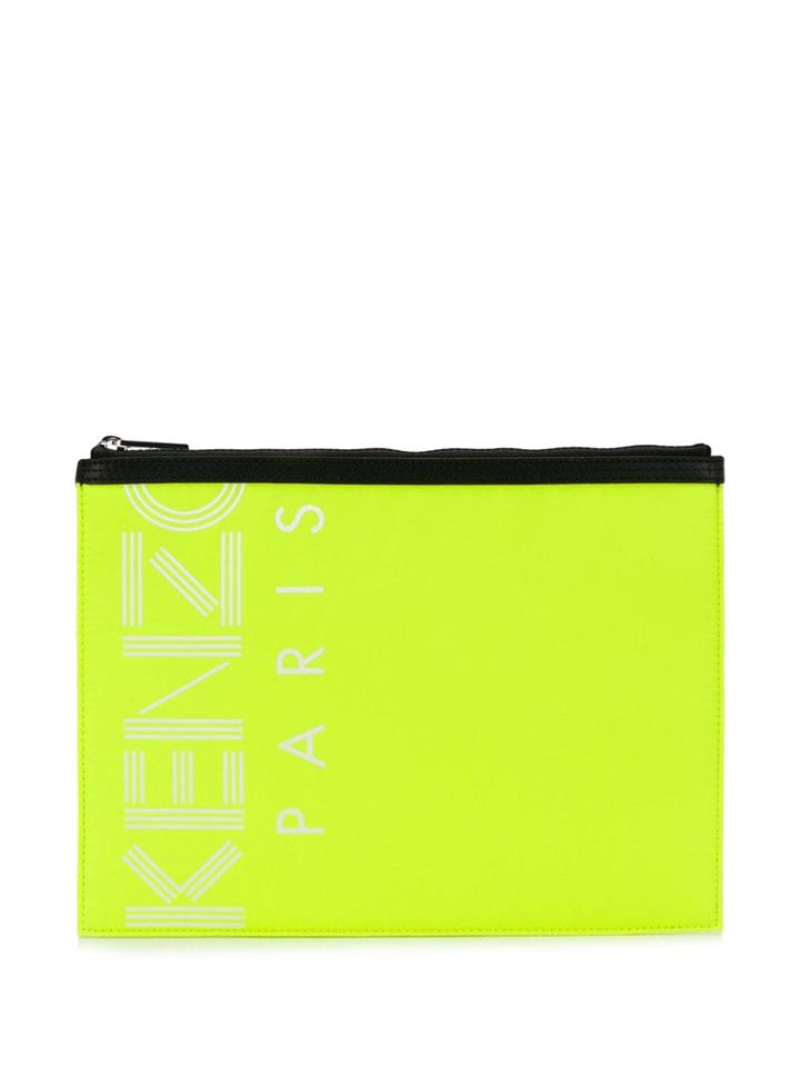 Kenzo Logo Print Clutch - Yellow