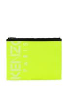 Kenzo Logo Print Clutch - Yellow